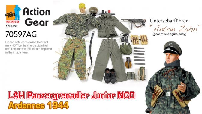 1/6 Dragon Original Action Gear for Unterscharfuhrer "Anton Zahn" LAH Panzergrenadier Junior NCO Ardennes 1944 [70597AG]