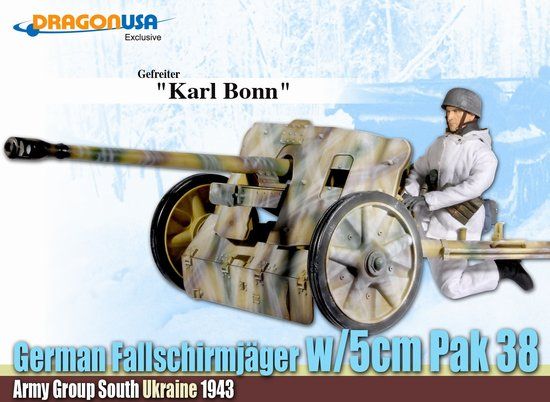"Karl Bonn", German Fallschirmjager w/5cm Pak 38, Army Group South, Ukraine 1943 (Gefreiter)