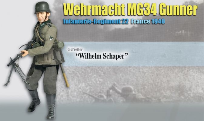 "Wilhelm Schaper", Wehrmacht MG34 Gunner, Infantry-Regiment 22, France 1940 (Gefreiter)