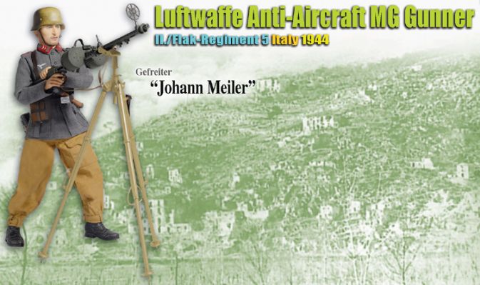"Johann Meiler", Luftwaffe Anti-Aircraft MG Gunner, II./Flak-Regiment 5, Italy 1944 (Gefreiter)