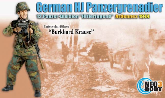 "Burkhard Krause", German HJ Panzergrenadier, 12.Pz.Div "Hitlerjugend", Ardennes 1944 (Untersturmfuhrer)