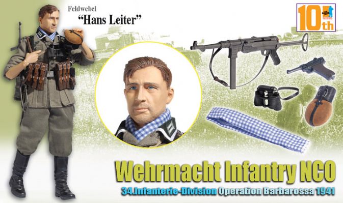 "Hans Leiter", Wehrmacht Infantry NCO, 34.Infanterie-Division, Operation Barbarossa 1941 (Feldwebel) - 10th Anniversary Figure
