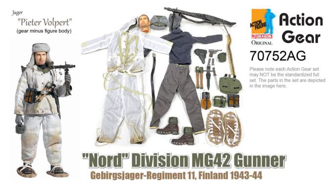 1/6 Dragon Original Action Gear for "Pieter Volpert", Jager, "Nord" Division MG42 Gunner, Gebirgsjager-Regiment 11, Finland 1943-44 [70752AG]