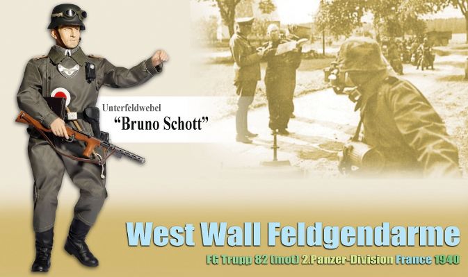 Unterfeldwebel "Bruno Schott", West Wall Feldgendarme, Fg Trupp 82 (Mot.), 2.Panzer-Division, France 1940