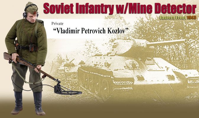 Private "Vladimir Petrovich Kozlov", Soviet Infantry w/Mine Detector, Eastern Front 1943