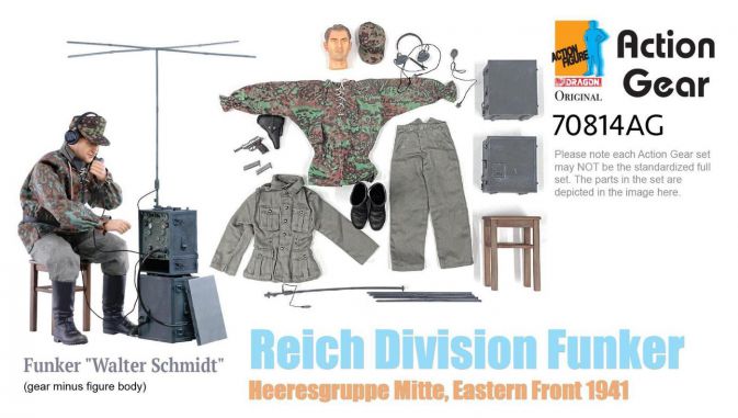 1/6 Dragon Original Action Gear for Funker "Walter Schmidt", Reich Division Funker, Heeresgruppe Mitte, Eastern Front 1941 [70814AG]