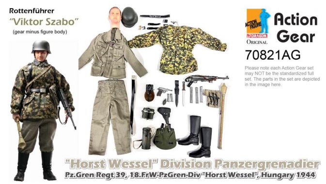 1/6 Dragon Original Action Gear for Rottenfuhrer "Viktor Szabo", "Horst Wessel" Division Panzergrenadier, Pz.Gren Regt 39, 18.FrW-PzGren-Div "Horst Wessel", Hungary 1944 [70821AG]