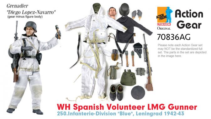 1/6 Dragon Original Action Gear for Grenadier "Diego Lopez-Navarro", WH Spanish Volunteer LMG Gunner, 250.Infanterie-Division "Blue", Leningrad 1942-43 [70836AG]