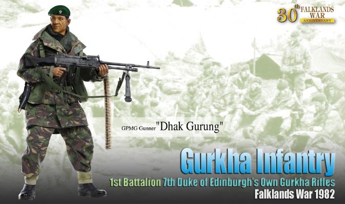 GPMG Gunner "Dhak Gurung", Gurkha Infantry, 1st Battalion, 7th Duke of Edinburgh's Own Gurkha Rifles, Falklands War 1982