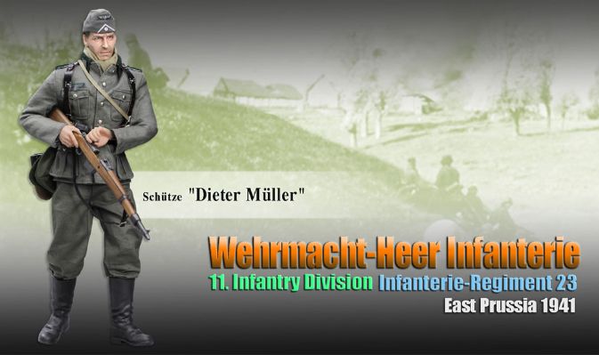 Schütze "Dieter Müller" Wehrmacht-Heer Infantry, Infanterie-Regiment 23, 11. Infanterie-Division, East Prussia 1941