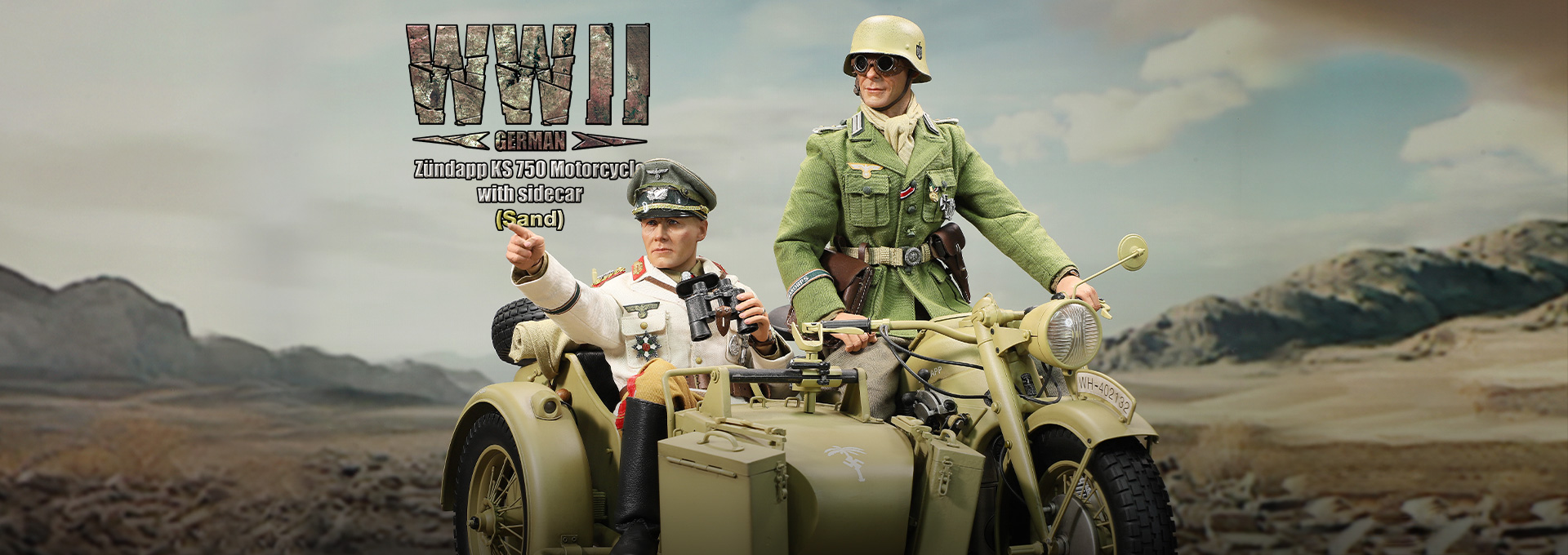 WWII German Zündapp KS 750 Motorcycle with sidecar (Sand)