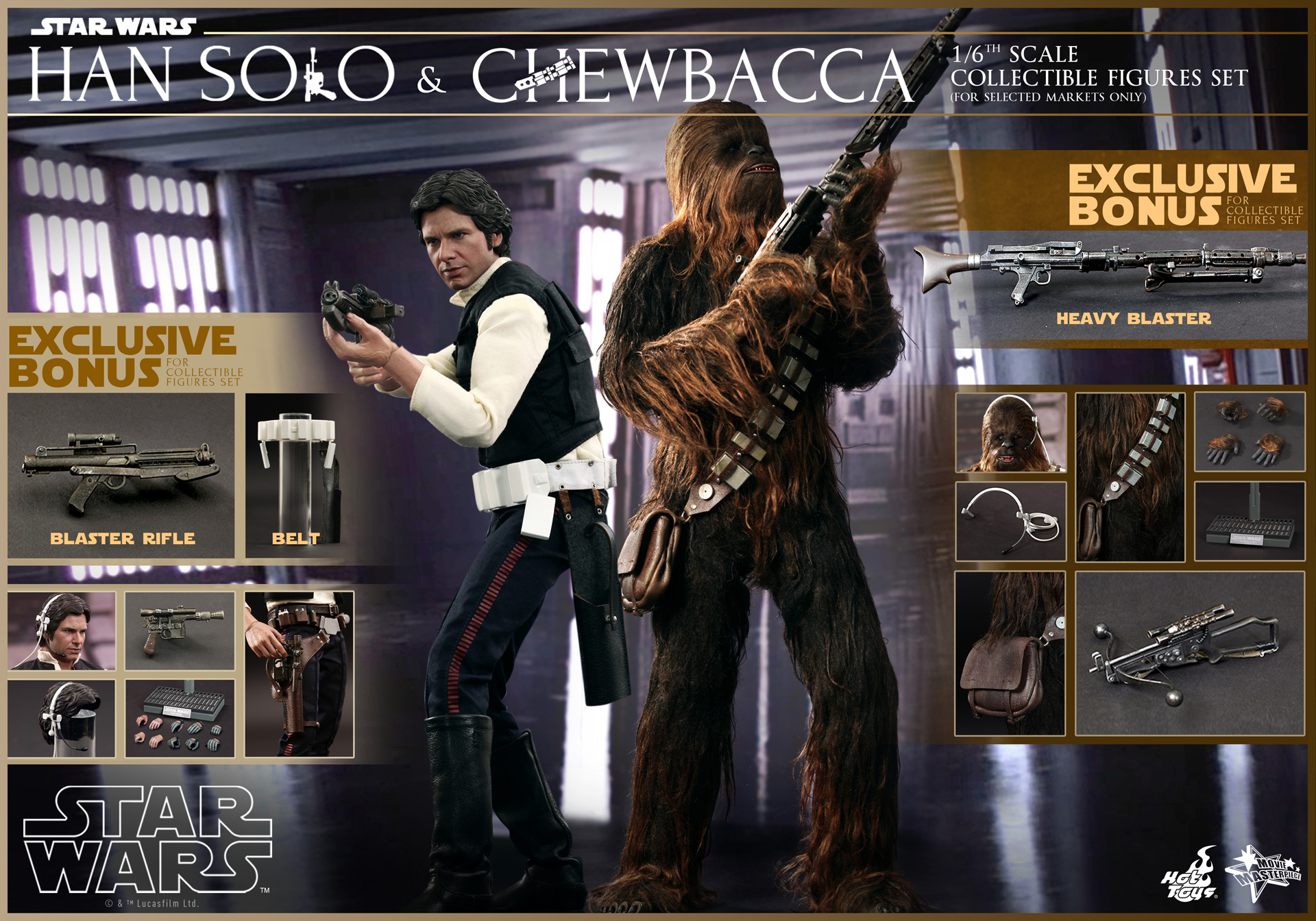 Star Wars / Episode IV A New Hope - Han Solo & Chewbacca Set [With Bonus Accessories]