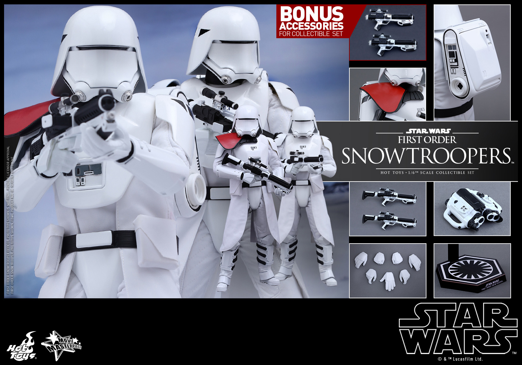 Star Wars The Force Awakens - First Order Snowtroopers Set (Regular & Officer Versions) [With Bonus Accessory]