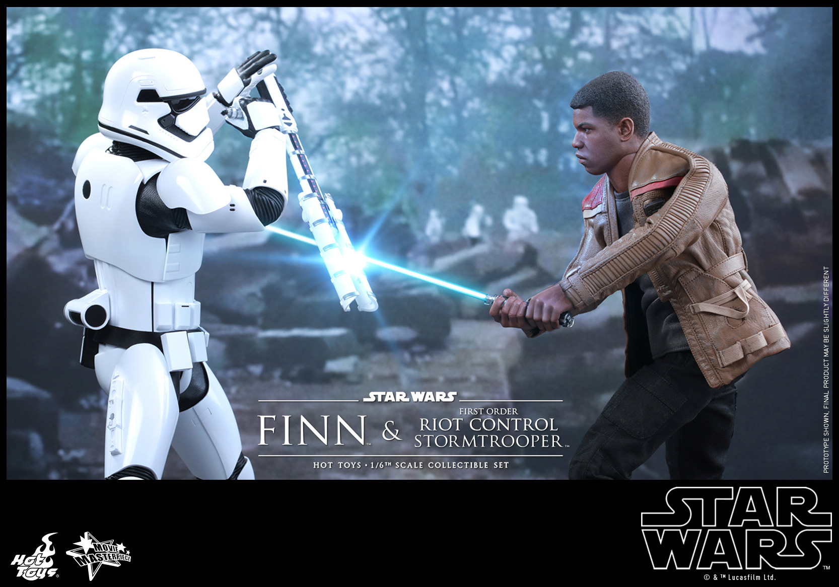 Star Wars The Force Awakens - Finn & First Order Stormtrooper (Riot Control Version) Set