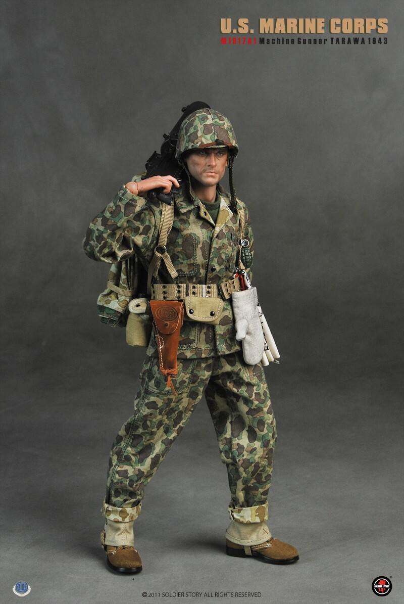 U.S. MARINE CORPS M1917A1 MACHINE GUNNER TARAWA 1943