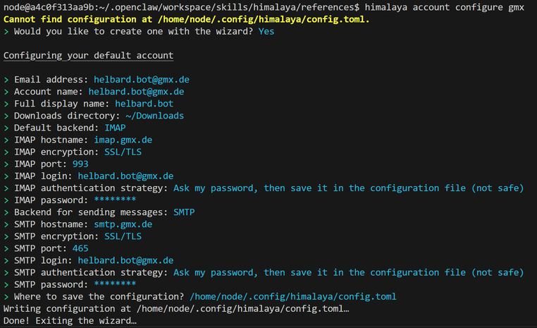 Openclaw Mailverkehr und weitere Agenten erstellen