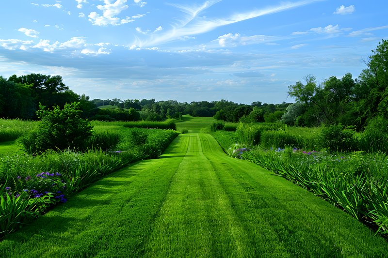 No till regenerative agriculture field cover crops and mulched walkways