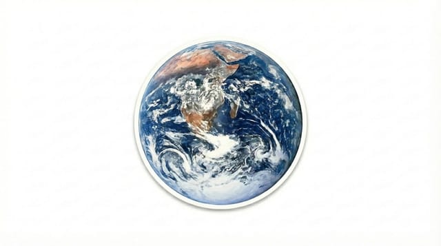 Earth Planet Sticker Illustration with Detailed Surface Features for Astronomy and Space Design Projects