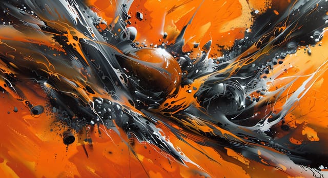 Abstract liquid splash digital artwork