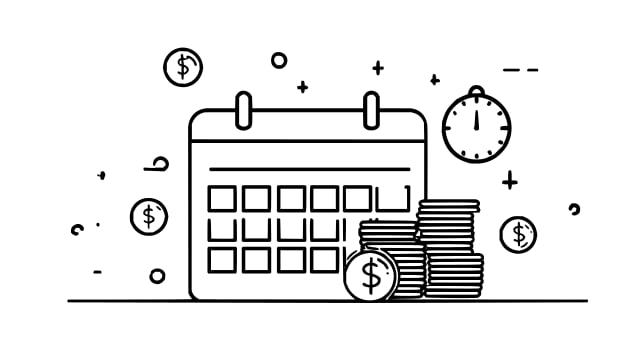 Financial planning calendar vector