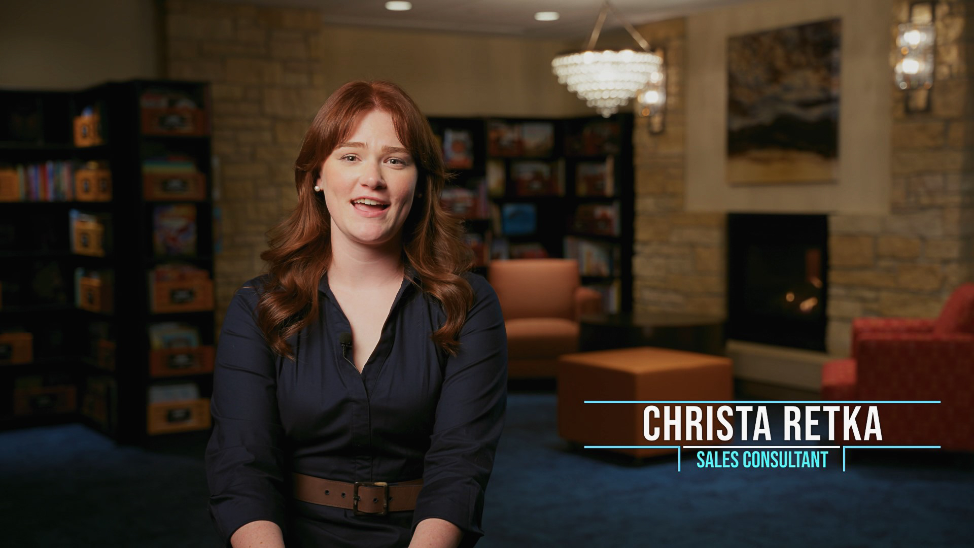 Interview still with lower third
