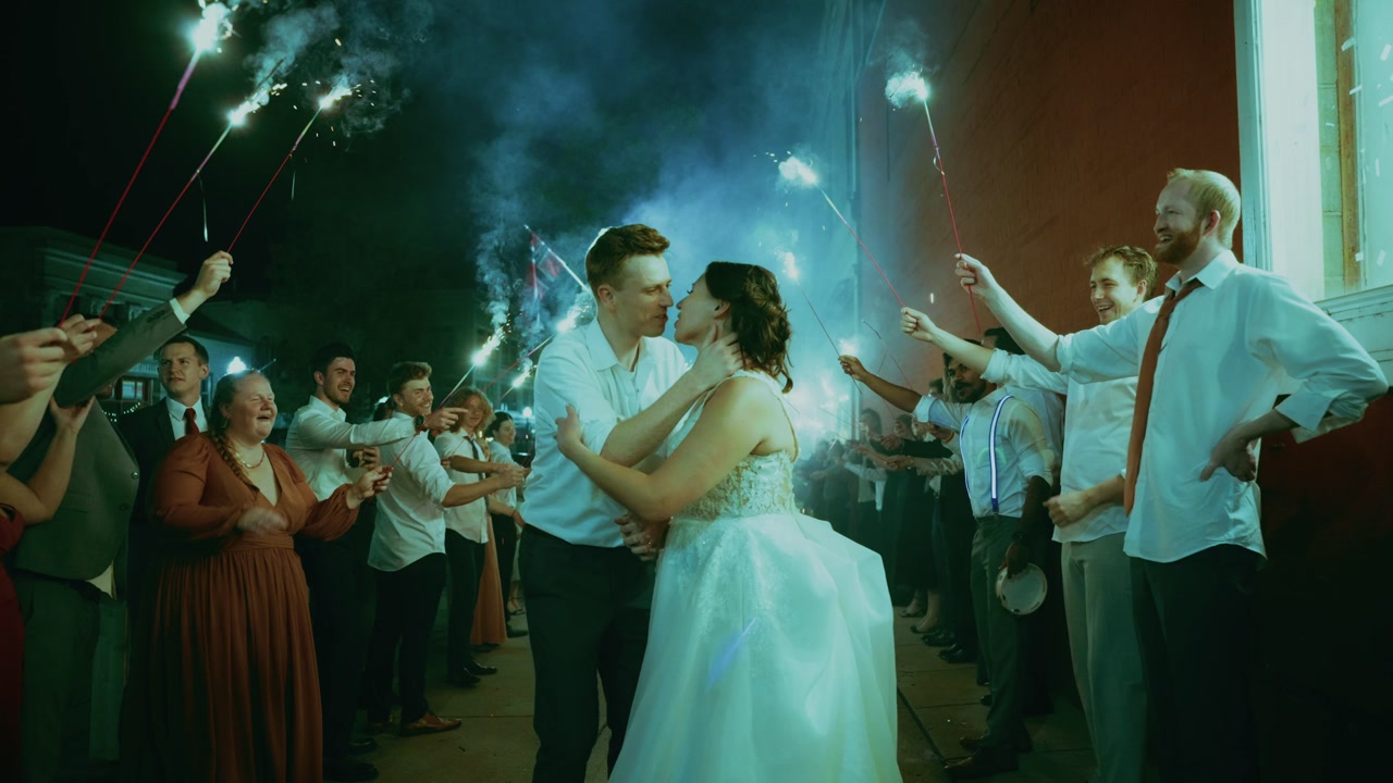 Wedding sparkler exit still