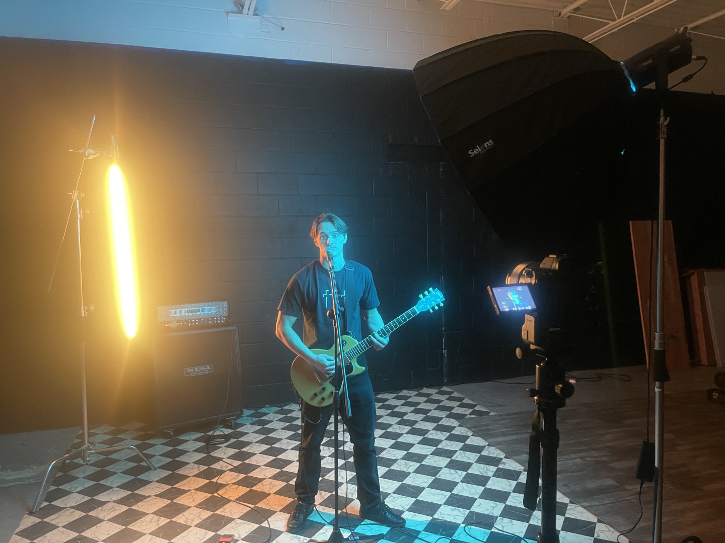 Music video studio lighting setup