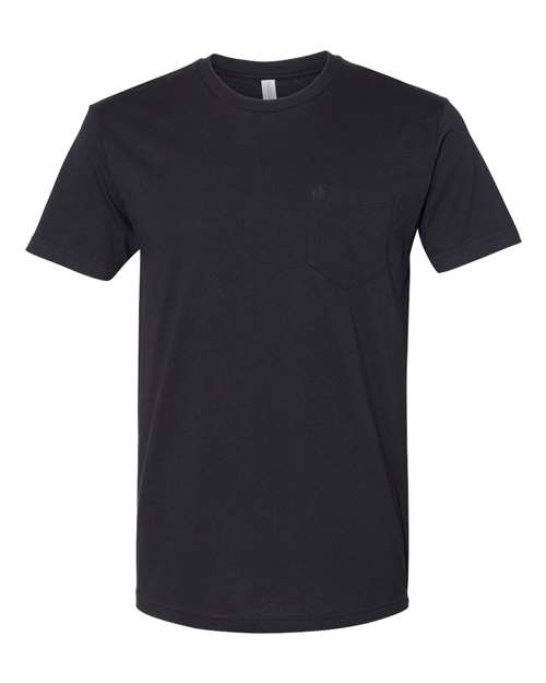 Unisex Cotton Pocket T-Shirt in Black — Next Level