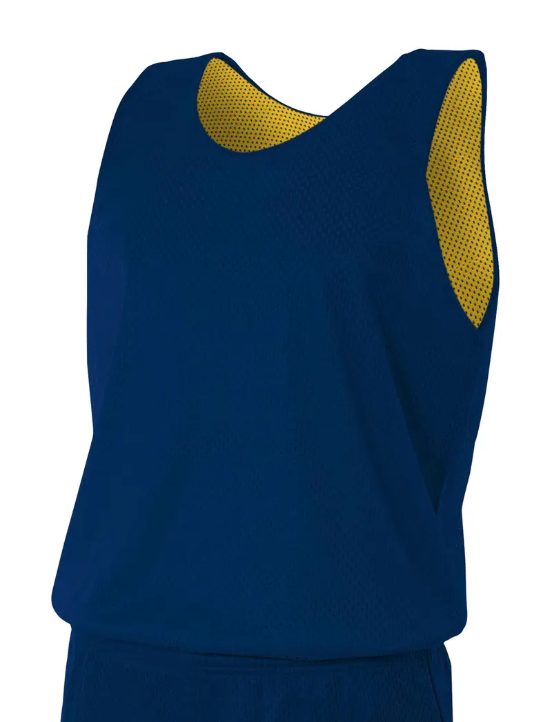 A4 Reversible Mesh Tank in NAVY/GOLD — A4