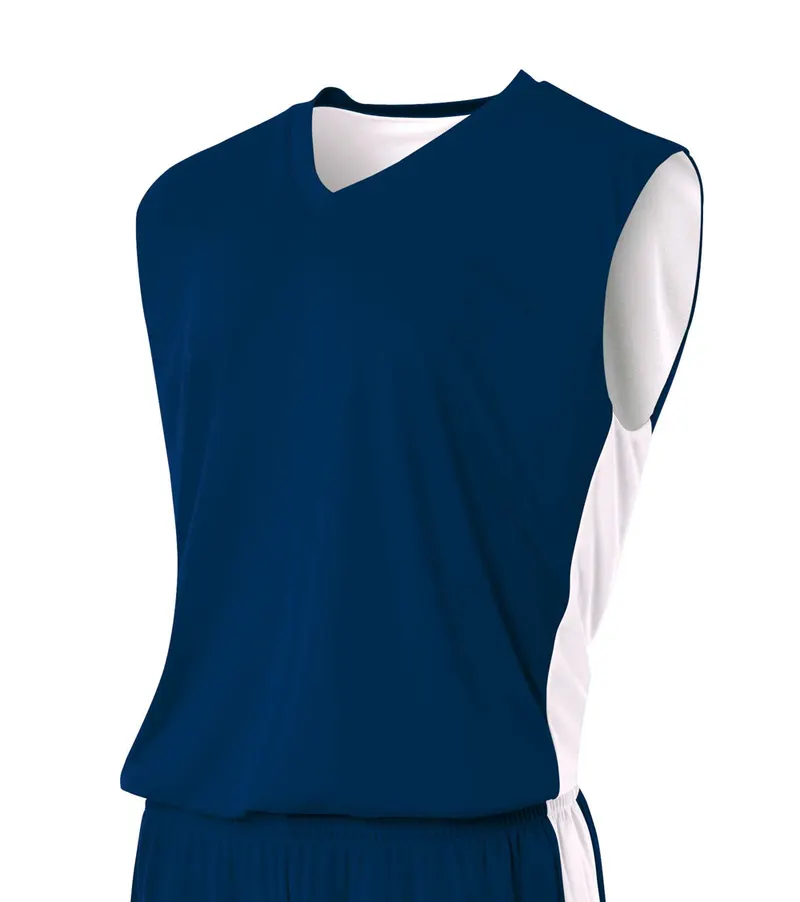 A4 Reversible Moisture Management Muscle in NAVY WHITE 2011 — A4