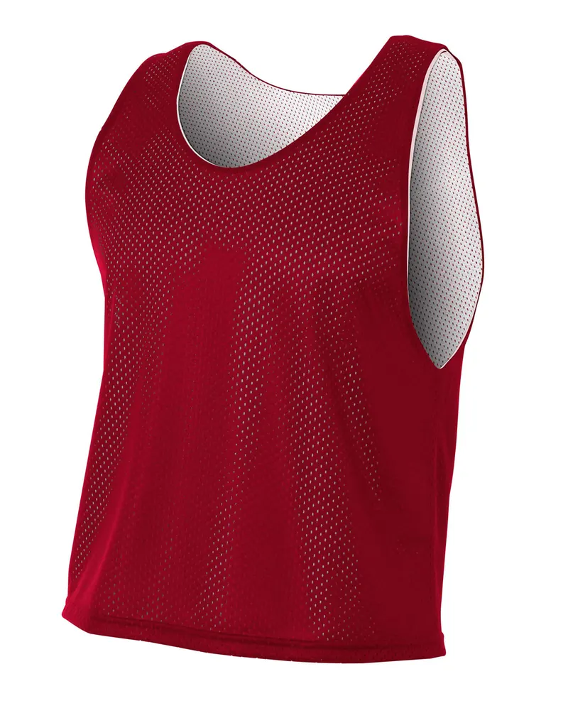 A4 Lacrosse Reversible Practice Jersey in CARDINAL/WHITE — A4
