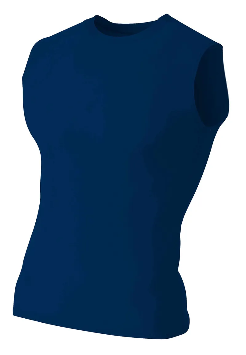 A4 Compression Muscle Tee in NAVY — A4