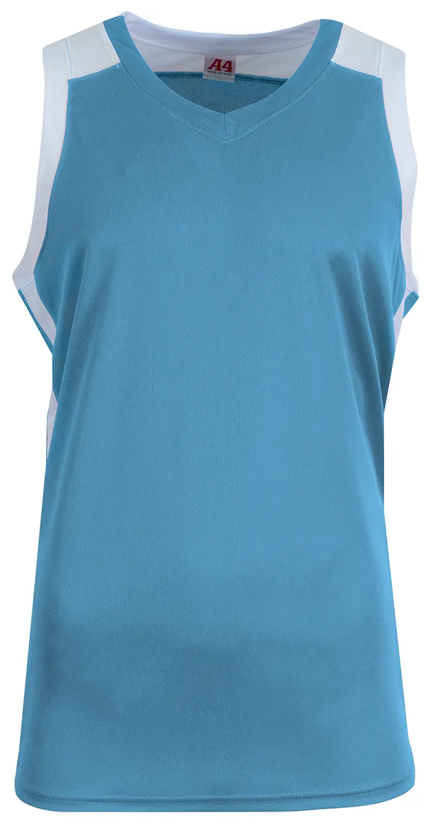 A4 Defender Basketball Jersey in LT BLUE/WHITE — A4