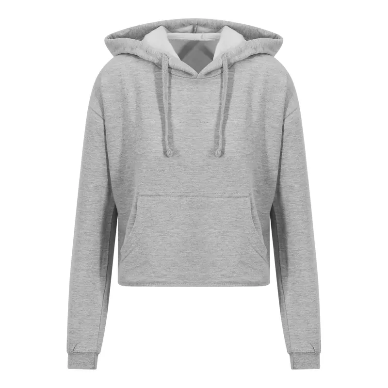 A4 Women's Cropped Hoodie in HEATHER GREY — A4
