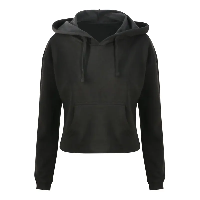 A4 Women's Cropped Hoodie in JET BLACK — A4