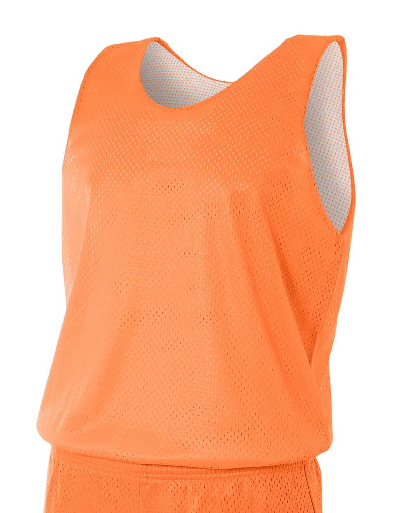 A4 Reversible Mesh Tank in ORANGE/WHITE — A4