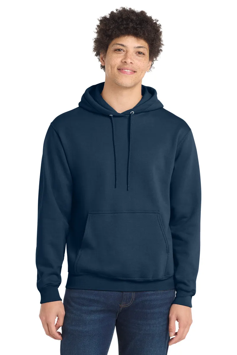Port & Co Core Fleece Pullover Hooded Sweatshirt. PC78H in Navy — Port & Co