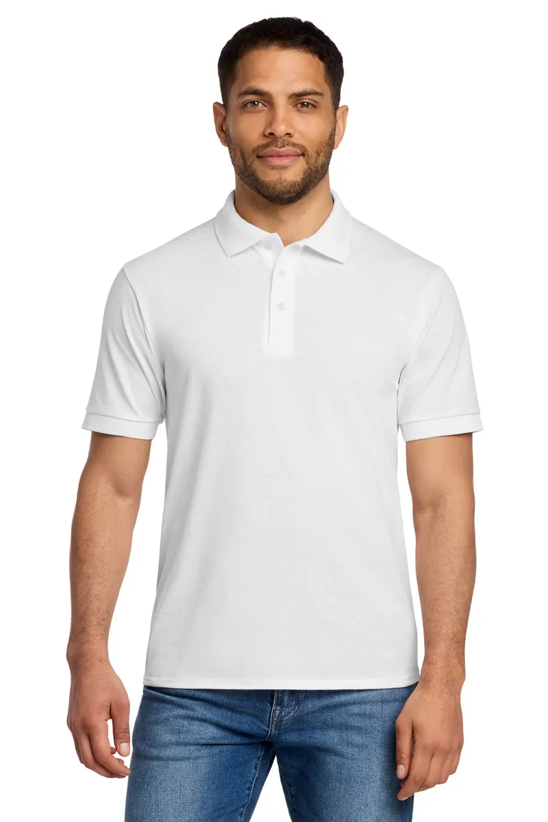 Port & Co Core Blend Jersey Knit Polo. KP55 in White — Port & Co