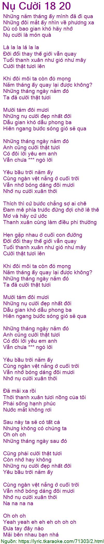 18 đôi mươi lời là gì?