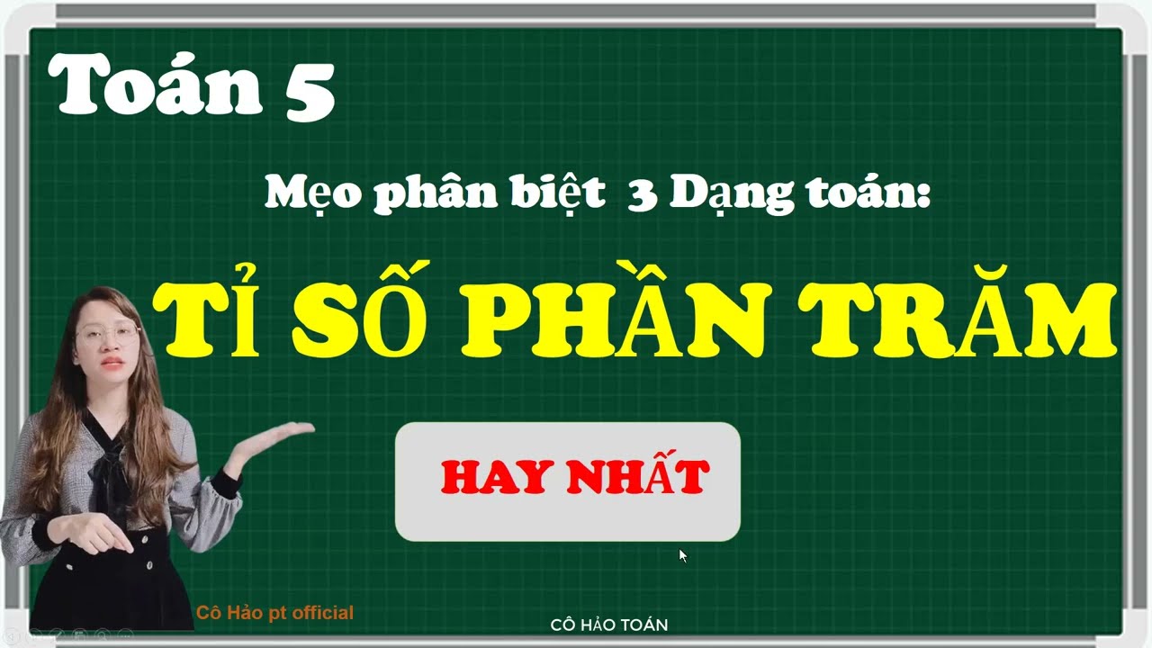 Ba Dạng Tỉ Số Phần Trăm Và Cách Tính