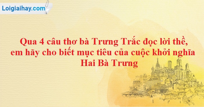 4 Câu Thơ Của Hai Bà Trưng