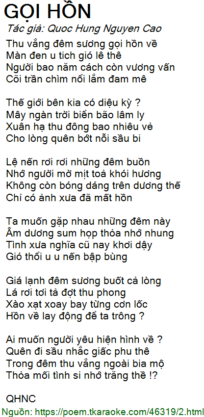 4 Câu Thơ Gọi Hồn Và Ý Nghĩa