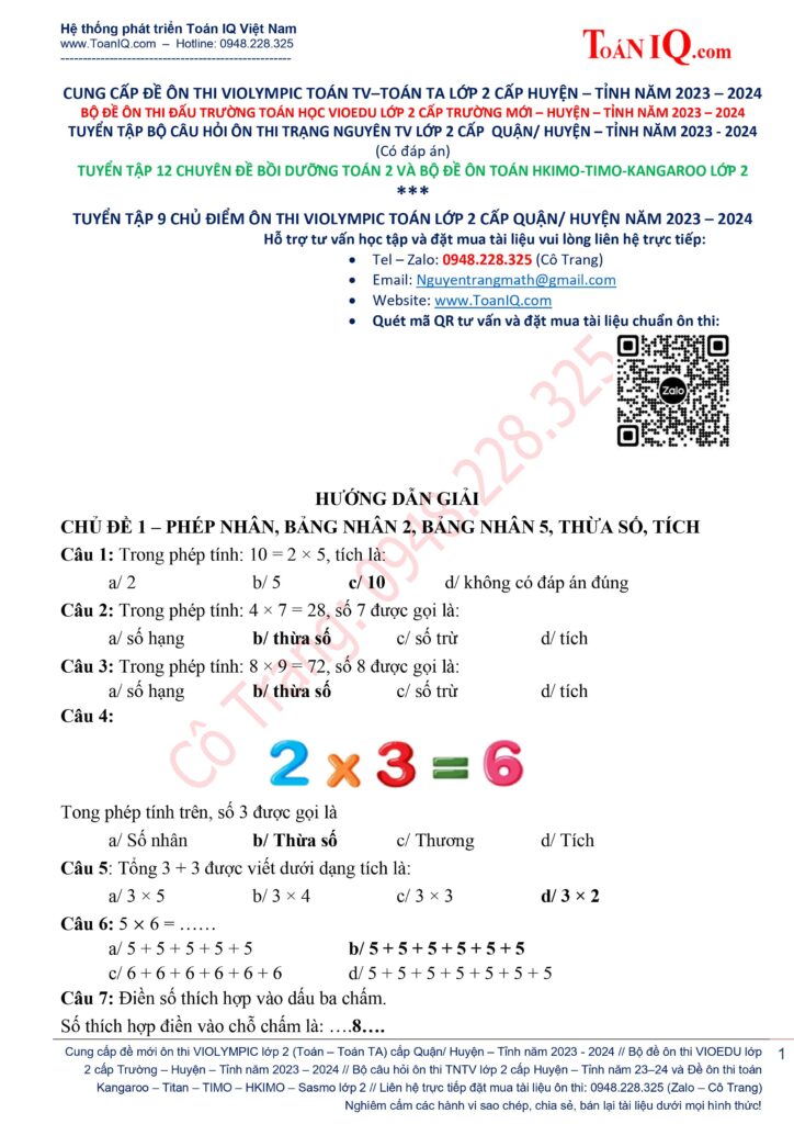 40 Đề Luyện Thi Violympic Toán Lớp 2 Gallery 2