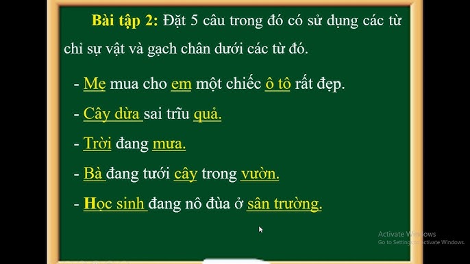 Năm Từ Chỉ Sự Vật và Đặt Câu