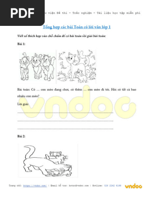 50 Bài Toán Có Lời Văn Lớp 1 PDF