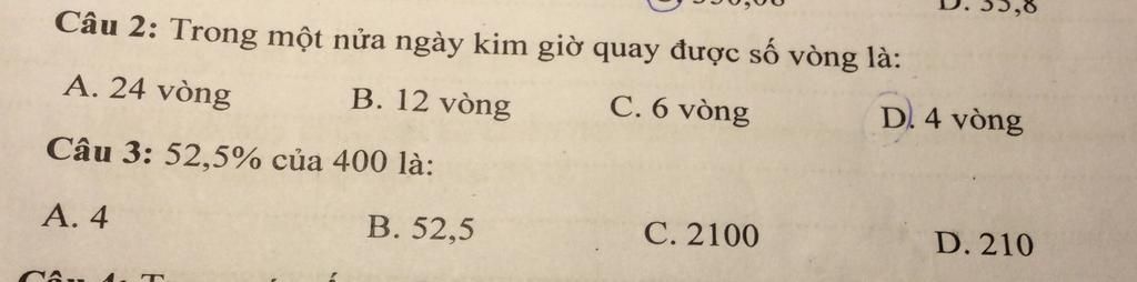 52.5% của 400 là bao nhiêu?