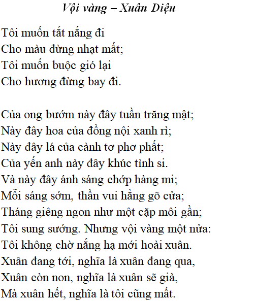 9 Câu Cuối Vội Vàng