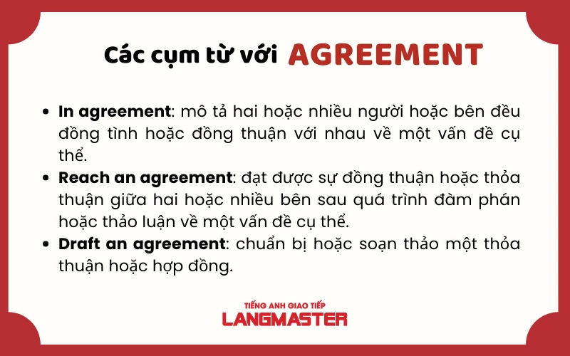 Agreement đi với giới từ gì?