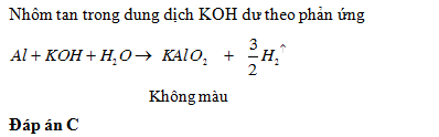 Phản ứng Al + KOH dư: Sản phẩm và Giải thích