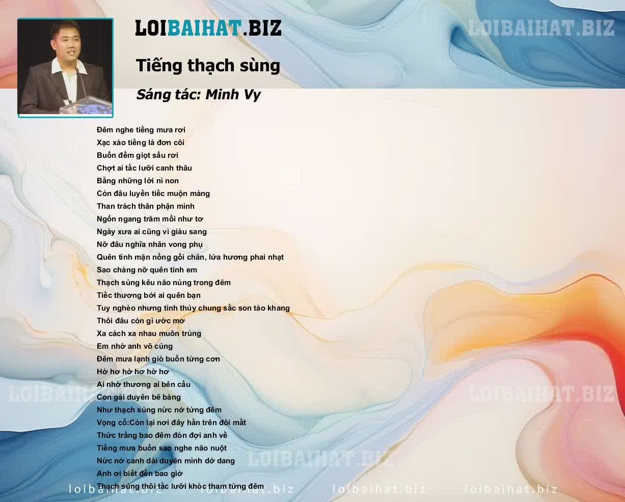 Lời Bài Hát Tiếng Thạch Sùng Gallery 2